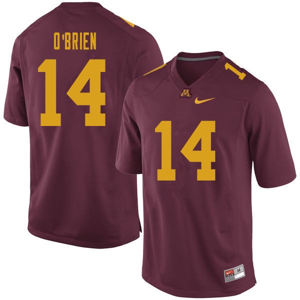 Men #14 Casey O'Brien Minnesota Golden Gophers College Football Jerseys Sale-Maroon - Click Image to Close